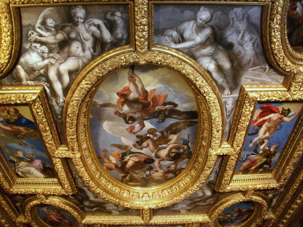 Dettaglio di un soffitto dorato di Palazzo Ducale